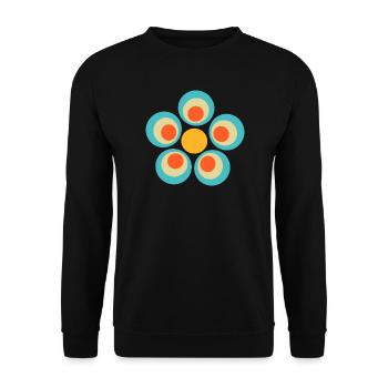 70s Flower Pattern - Unisex Sweatshirt - black - Front - Alina (178cm) & Michal (187cm)