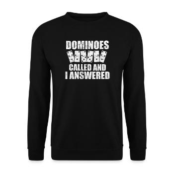 Domino Design - Unisex Pullover - Schwarz - Vorne - Alina (178cm) & Michal (187cm)