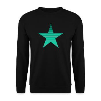 STERN. STERNE. STERN. FEST. JAHRESTAG. WEIHNACHTEN - Unisex Pullover - Schwarz - Vorne - Alina (178cm) & Michal (187cm)