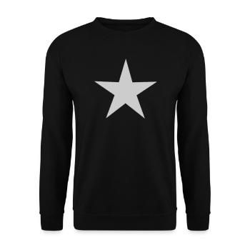 STERN. STERNE. STERN. FEST. JAHRESTAG. WEIHNACHTEN - Unisex Pullover - Schwarz - Vorne - Alina (178cm) & Michal (187cm)