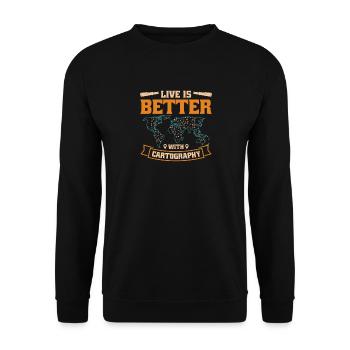Cartography design - Unisex Sweatshirt - black - Front - Alina (178cm) & Michal (187cm)