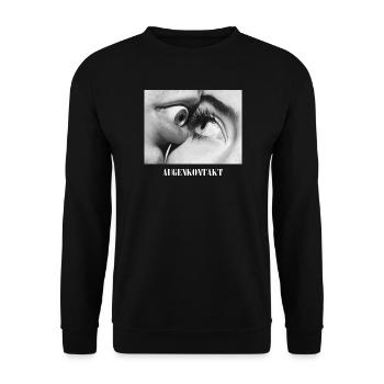 Augenkontakt Schwarzweiß - Unisex Pullover - Schwarz - Vorne - Alina (178cm) & Michal (187cm)