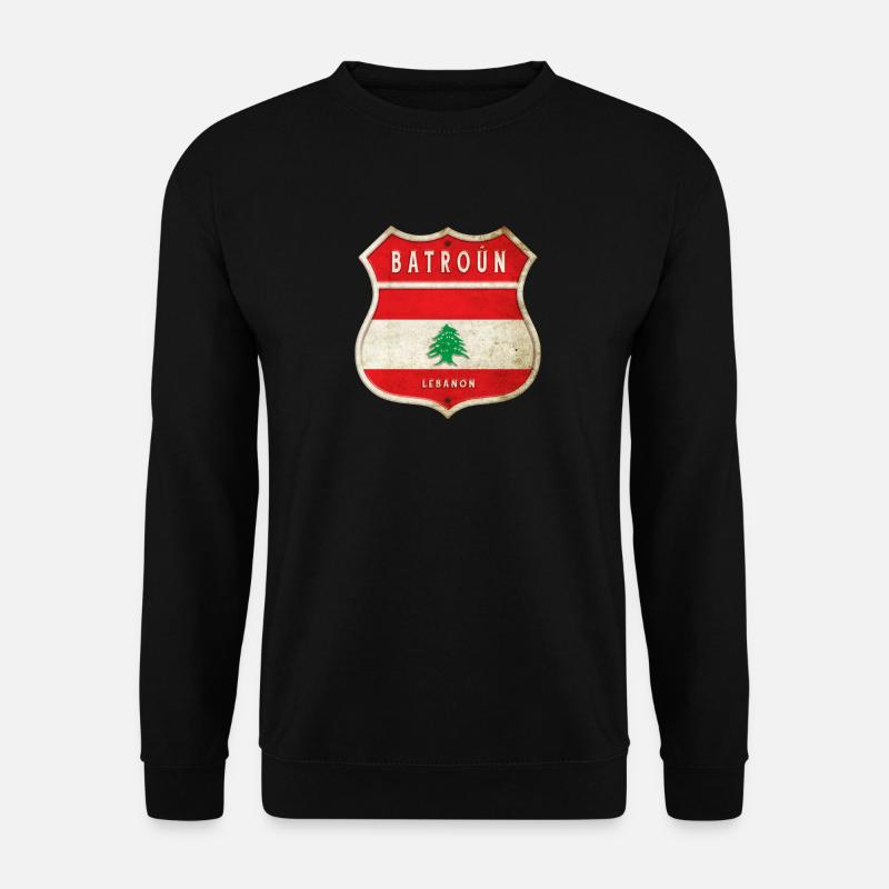 Batroun Libanon Wappen Flaggen Design - Unisex Pullover - Schwarz