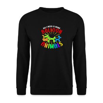 Balloon Twisting Design - Unisex Sweatshirt - black - Front - Alina (178cm) & Michal (187cm)