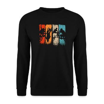 Fünfteilige Action-Silhouetten - Unisex Pullover - Schwarz - Vorne - Alina (178cm) & Michal (187cm)