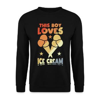 Ce garçon adore la crème glacée - Sweat-shirt Unisexe - noir - Devant - Alina (178cm) & Michal (187cm)