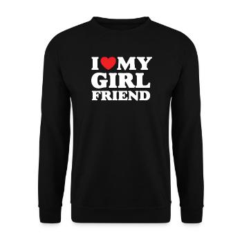 I Love My Girlfriend - Unisex Sweatshirt - black - Front - Alina (178cm) & Michal (187cm)