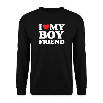 J’aime mon petit ami - Sweat-shirt Unisexe - noir - Devant - Alina (178cm) & Michal (187cm)