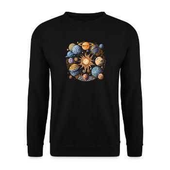 Solar system - Unisex Sweatshirt - black - Front - Alina (178cm) & Michal (187cm)