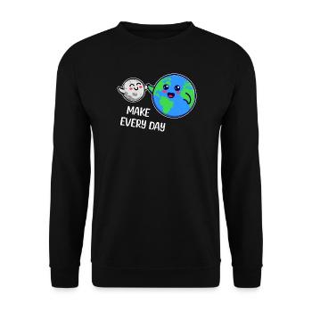 Mutter Erde Statement Umweltfreundlich Umwelt - Unisex Pullover - Schwarz - Vorne - Alina (178cm) & Michal (187cm)