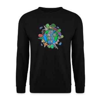 Umwelt Mutter Erde Umweltschutz Baum Naturschutz - Unisex Pullover - Schwarz - Vorne - Alina (178cm) & Michal (187cm)