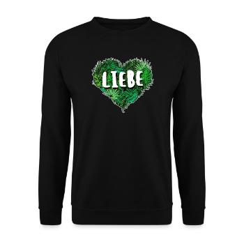 Umwelt Natur Herz Naturschutz Umweltschützer Erde - Unisex Pullover - Schwarz - Vorne - Alina (178cm) & Michal (187cm)