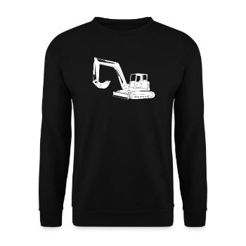 Baggerfahrer Silhouette - Baugeräteführer - Unisex Pullover - Schwarz - Vorne - Alina (178cm) & Michal (187cm)