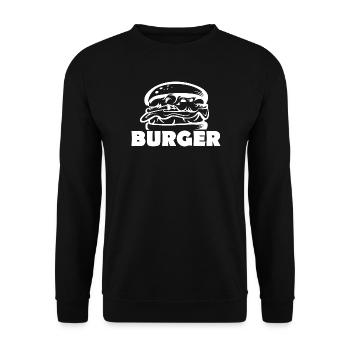 Burger Logo icon Illustration Icon Food Graphic - Unisex Sweatshirt - black - Front - Alina (178cm) & Michal (187cm)