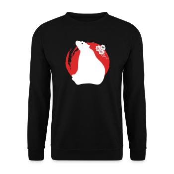 Silhouette d’ours japonais - Sweat-shirt Unisexe - noir - Devant - Alina (178cm) & Michal (187cm)