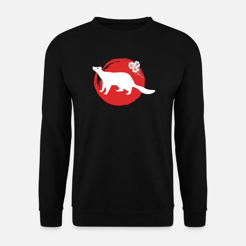 Marder Silhouette Japanisch - Unisex Pullover - Schwarz