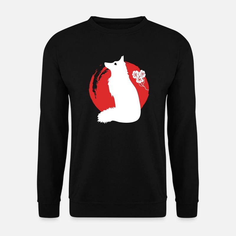 Fuchs Silhouette Japanisch - Unisex Pullover - Schwarz