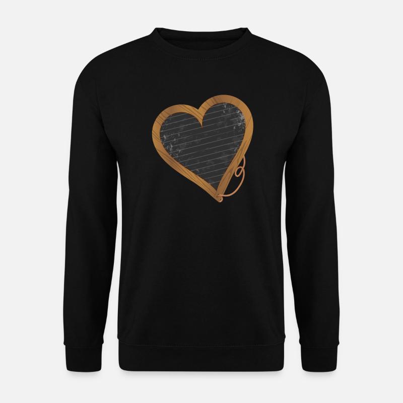 schwarze Schiefertafel in Herzform für Schulanfang - Unisex Pullover - Schwarz