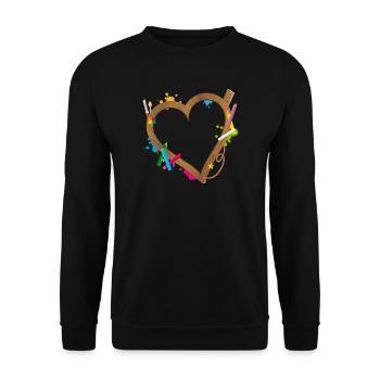 Heart shape frame for school beginners at the start of school - Unisex Sweatshirt - black - Front - Alina (178cm) & Michal (187cm)