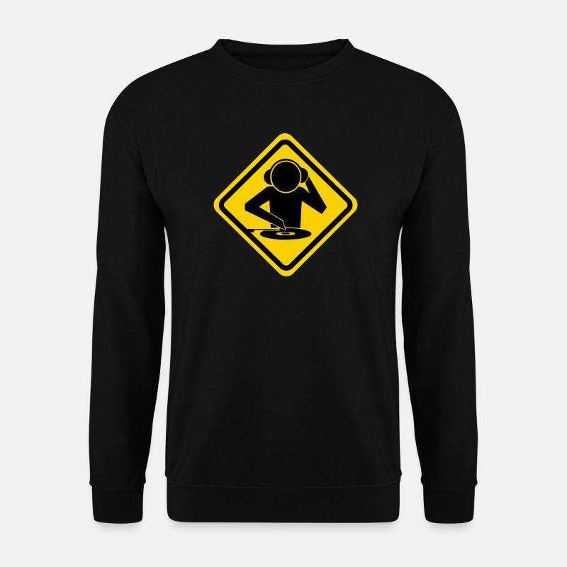 DJ Vinyl Scratch Warnschild - Unisex Pullover - Schwarz