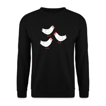 Chicken White White Chickens Hens Easter - Unisex Sweatshirt - black - Front - Alina (178cm) & Michal (187cm)
