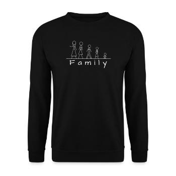 Stick figure family - Unisex Sweatshirt - black - Front - Alina (178cm) & Michal (187cm)