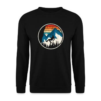 Alpine Ascent in Sunset Stripes - Unisex Sweatshirt - black - Front - Alina (178cm) & Michal (187cm)