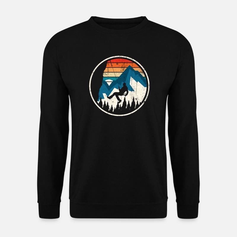 Alpiner Aufstieg in Sunset Stripes - Unisex Pullover - Schwarz