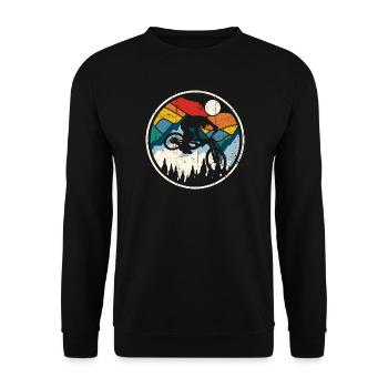 Sunrise MTB Silhouette Ride - Unisex Pullover - Schwarz - Vorne - Alina (178cm) & Michal (187cm)