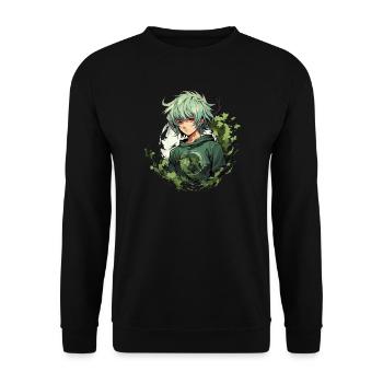 Manga Boy Design - Sweat-shirt Unisexe - noir - Devant - Alina (178cm) & Michal (187cm)