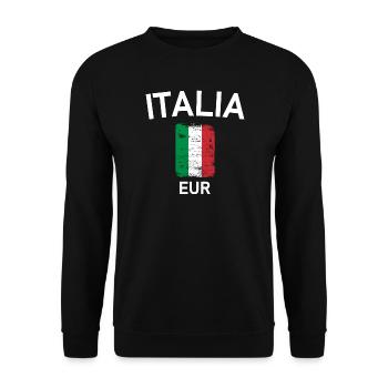 Italia flag - Unisex Sweatshirt - black - Front - Alina (178cm) & Michal (187cm)