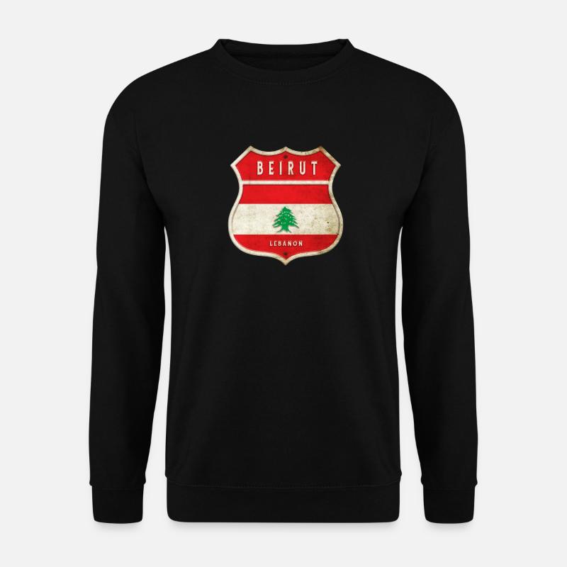 Beirut Libanon Wappen Flaggen Design - Unisex Pullover - Schwarz