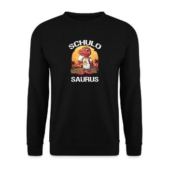 Schulosaurus Student Teacher Outfit School Enrollment - Unisex Sweatshirt - black - Front - Alina (178cm) & Michal (187cm)