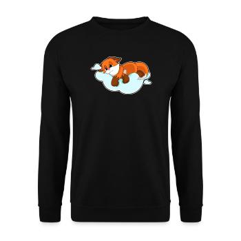 Fuchs Wolken - Unisex Pullover - Schwarz - Vorne - Alina (178cm) & Michal (187cm)