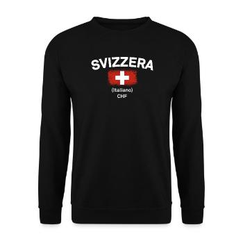 Swiss Italian CHF Emblem - Unisex Sweatshirt - black - Front - Alina (178cm) & Michal (187cm)