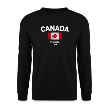 Franglais CAD kanadische Flagge - Unisex Pullover - Schwarz - Vorne - Alina (178cm) & Michal (187cm)