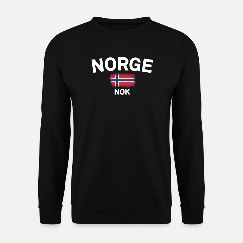 Norge NOK Flaggenemblem - Unisex Pullover - Schwarz
