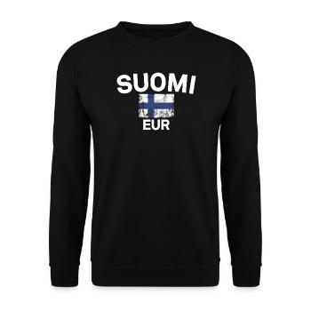Finnish Flag Grunge: Suomi EUR - Unisex Sweatshirt - black - Front - Alina (178cm) & Michal (187cm)