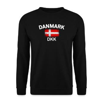 Danish Flag Grunge Nordic Pride - Unisex Sweatshirt - black - Front - Alina (178cm) & Michal (187cm)