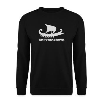 Ship Empuriabrava/ Font light grey - Unisex Sweatshirt - black - Front - Alina (178cm) & Michal (187cm)