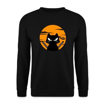 Chat Japonais Anime Manga Animation Mangastyle - Sweat-shirt Unisexe - noir - Devant - Alina (178cm) & Michal (187cm)