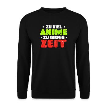Japanisch Anime Manga Statement Mangastyle Comic - Unisex Pullover - Schwarz - Vorne - Alina (178cm) & Michal (187cm)