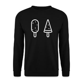 Minimalist Popsicles Duo Illustration - Unisex Sweatshirt - black - Front - Alina (178cm) & Michal (187cm)