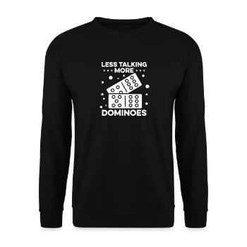 Domino Spiel Design - Unisex Pullover - Schwarz - Vorne - Alina (178cm) & Michal (187cm)