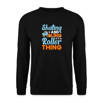 design de patins à roulettes - Sweat-shirt Unisexe - noir - Devant - Alina (178cm) & Michal (187cm)