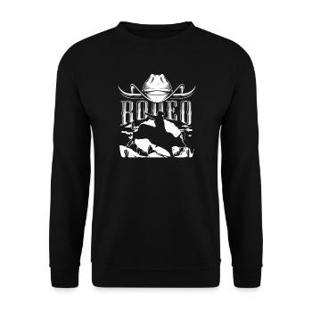 Rodeo Silhouette Bull Rider - Unisex Sweatshirt - black - Front - Alina (178cm) & Michal (187cm)