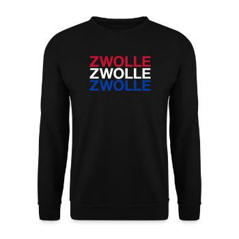 ZWOLLE Netherlands Niederlande Flagge - Unisex Pullover - Schwarz - Vorne - Alina (178cm) & Michal (187cm)