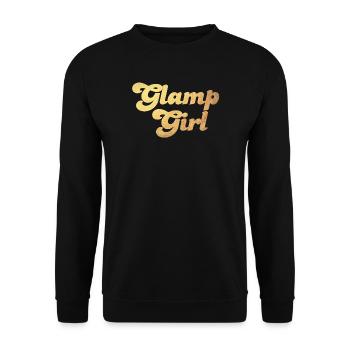 Glamping Camping Gold Girl Frau Urlaub Camper Fan - Unisex Pullover - Schwarz - Vorne - Alina (178cm) & Michal (187cm)