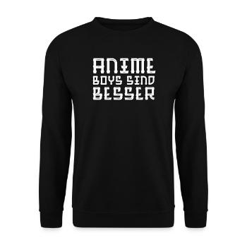 Manga Japan Anime Statement Comic Trickfilm - Unisex Pullover - Schwarz - Vorne - Alina (178cm) & Michal (187cm)