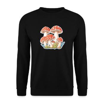 Toadstools, mushrooms - Unisex Sweatshirt - black - Front - Alina (178cm) & Michal (187cm)